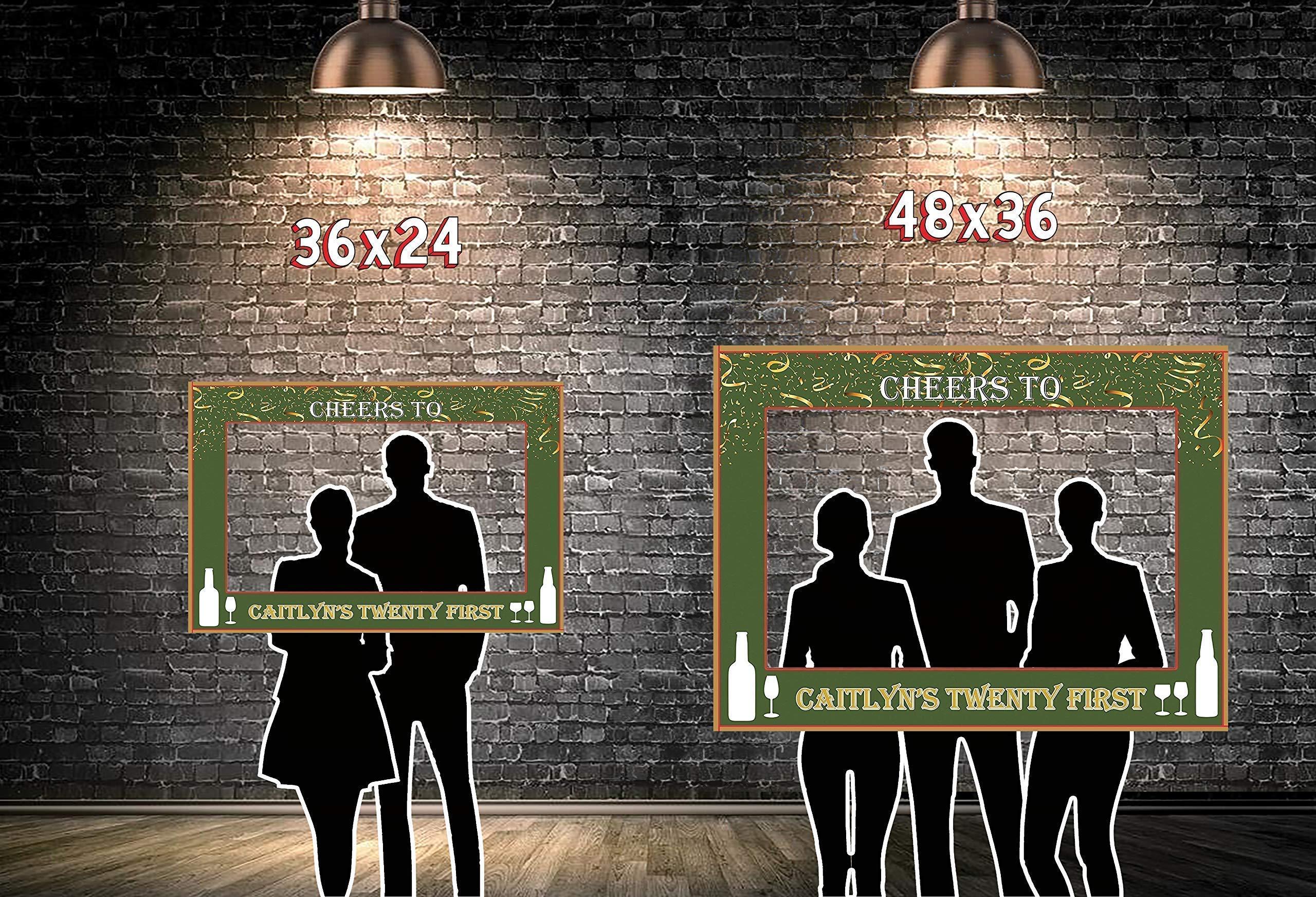 SPEEDYORDERS Personalized Cheers Photo Booth Prop, Personalized Selfie Frame For Event, Cheers To 30 Years, Cheers and Beers, Home Decorations, Handmade Party Supply Photo Booth Frame Sizes 36x24, 48x32