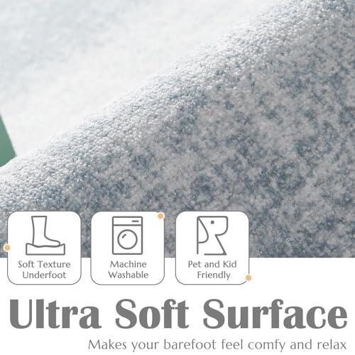 COLLACT COLLACT Hallway Runner Rug 2x7 Washable Rug Area Rug Modern Abstract Rug Indoor Contemporary Carpet Chenille Thin Rug Kitchen Grey Print Non Slip for Bathroom Bedroom Living Room