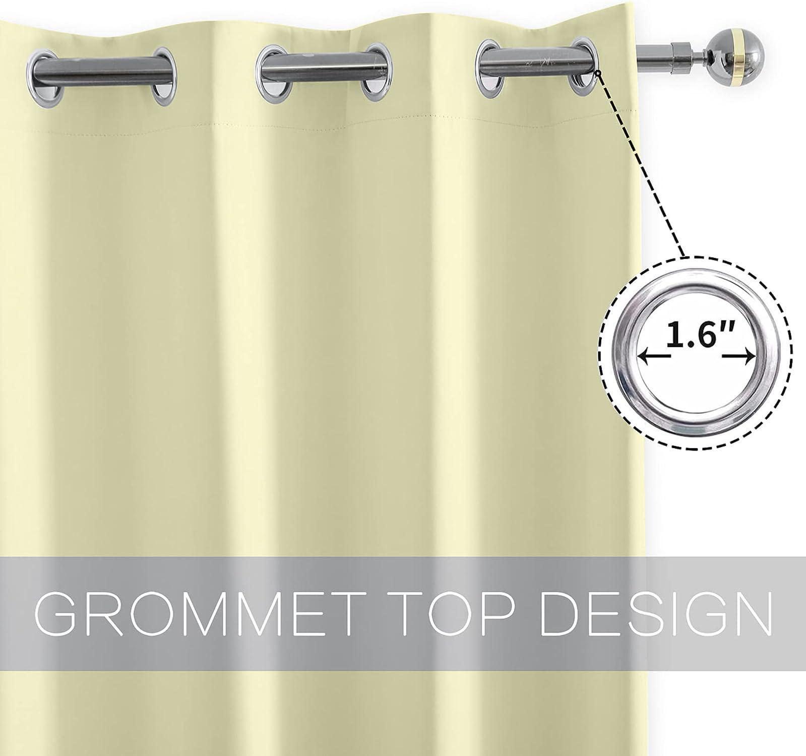 Villey Drapes Pinch Pleated Curtains Blackout Thermal Insulated Room Darkening Window Treatments for Patio Door Home/Office Drapes Along with Tiebacks & 2 Panels L84 (Cream,52"x84")