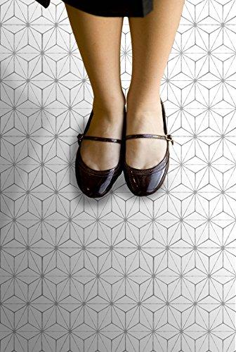 FloorPops FloorPops FP2481 Kikko Peel Stick Floor Tiles, White & Off-White