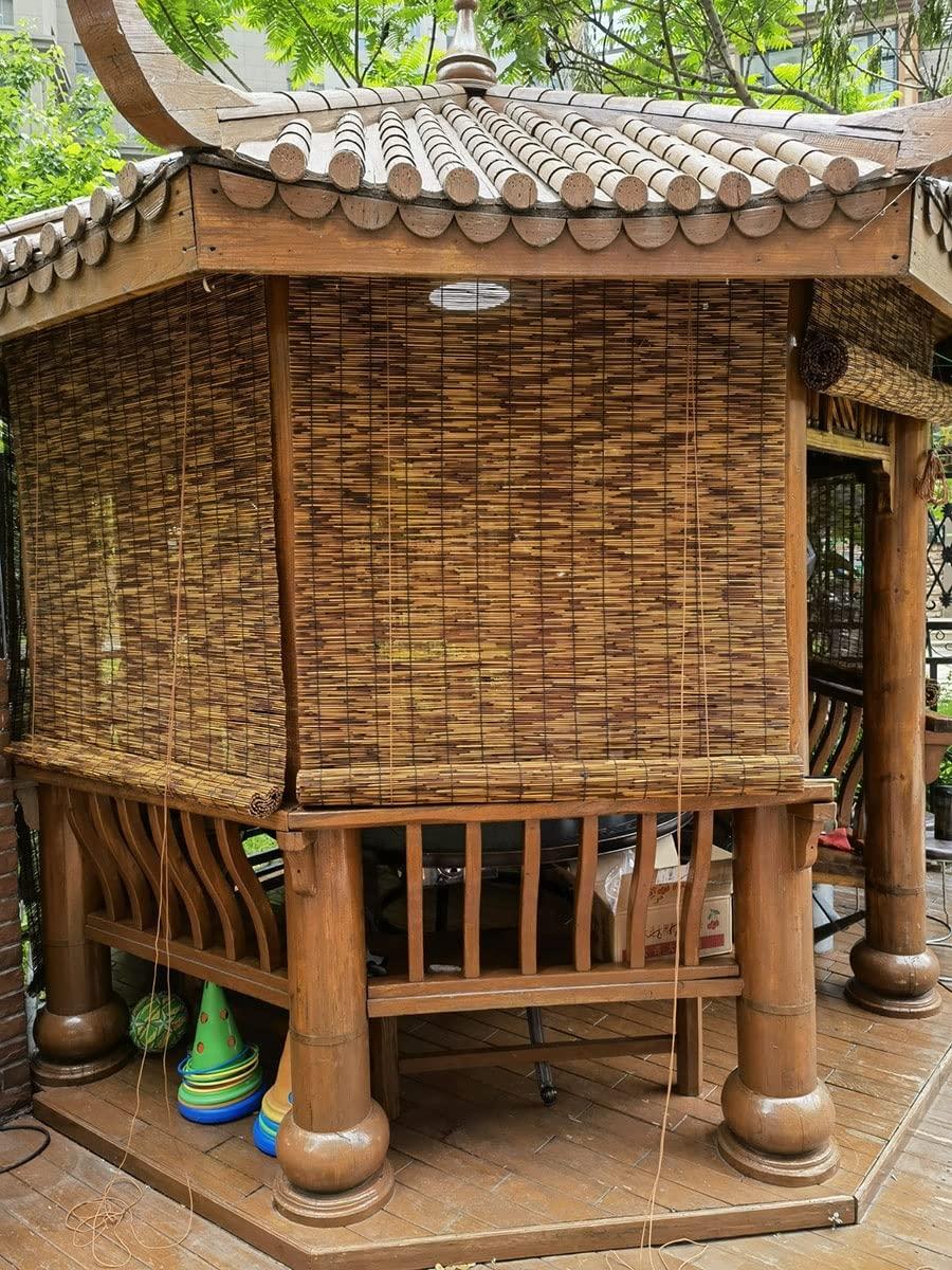 HomeLoft Basics Bamboo Shades for Patio, Reed Roll Up Window Blinds, Privacy Bamboo Blinds for Outdoor/Indoor, w/Raise/Lower, Sun-Filtering, Light-Transmissive (Size : 74" Wide x 72" High)