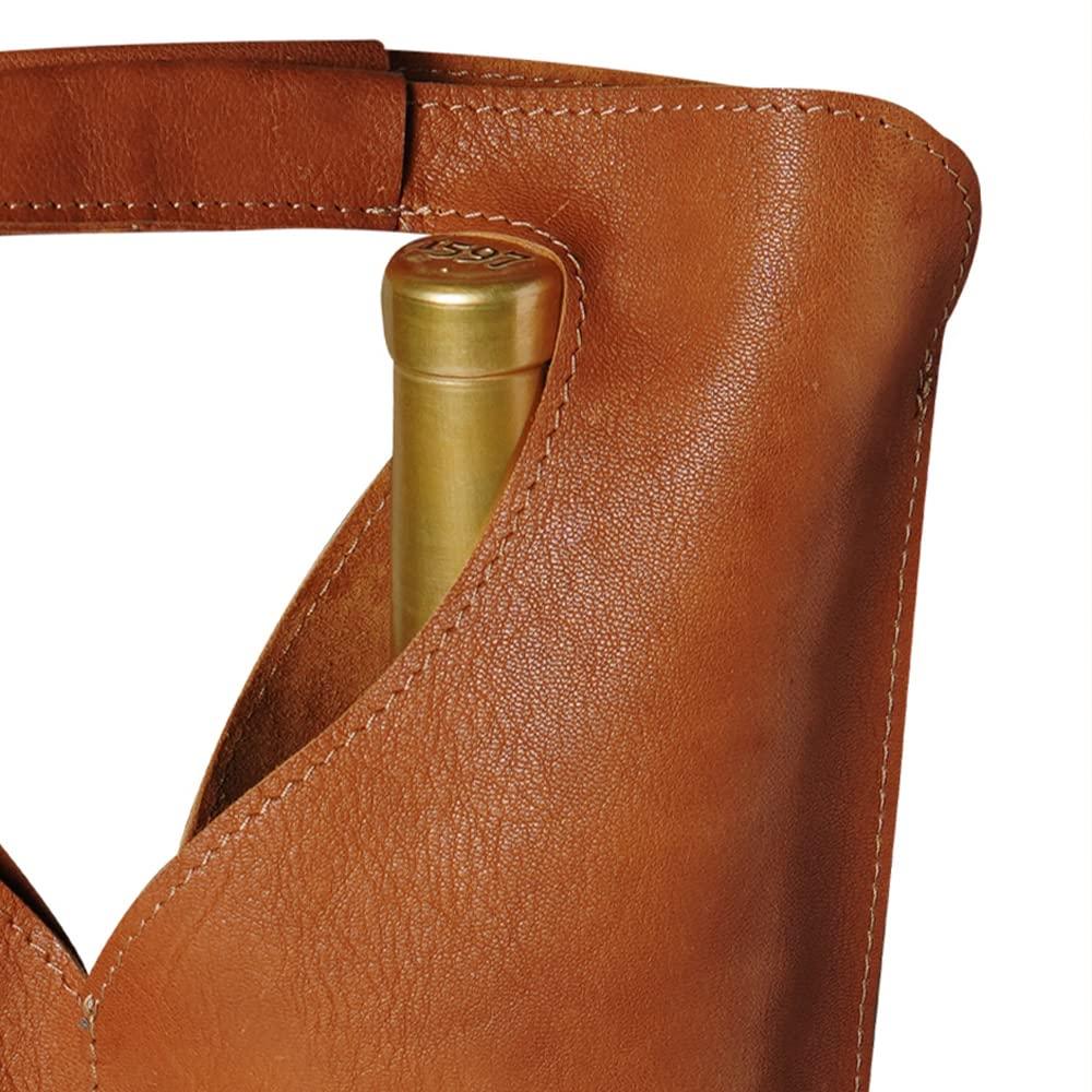 Caprashield Caprahield Leather Double Wine Bag Carrier - Stylish and Durable Insulated Portable Double Bag for Wine Bottles (Black)