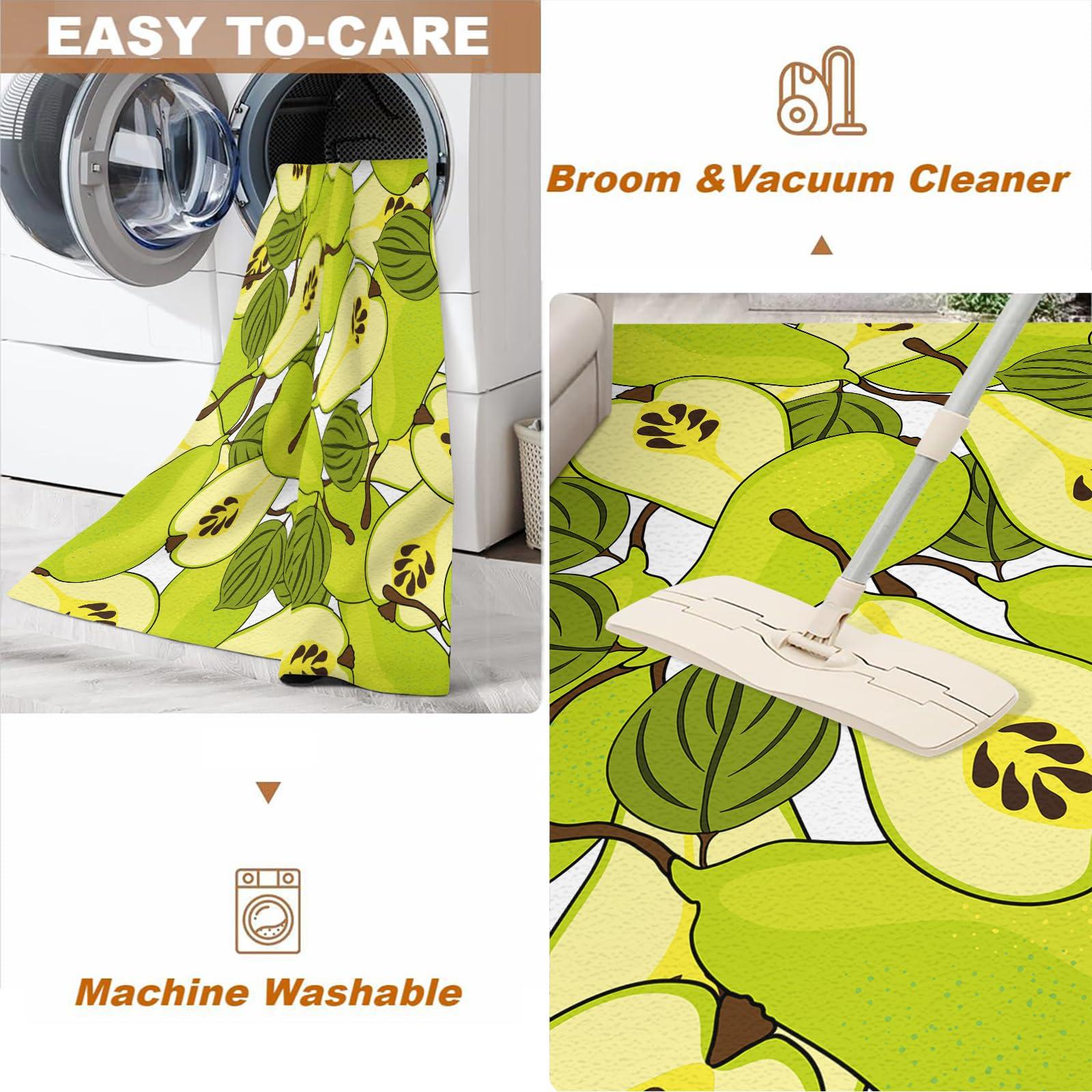 OZIQIJ OZIQIJ Fresh Fruit Pear Area Rugs, Modern Simple Living Room Rug, Indoor Carpet Super Soft Fluffy with Non-Slip Backing, Floor Carpets for Dining Room Bedroom Study Dining Room Kid Room 3 x 4ft