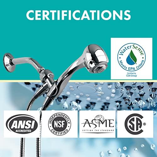 Niagara Conservation Niagara Conservation N2935CH Earth Spa 3-Spray with 2 GPM 2.7-in. Wall Mount Handheld Shower Head in Chrome, 1-Pack | Bathroom Shower Head Sprayer with Pressure Compensation Technology