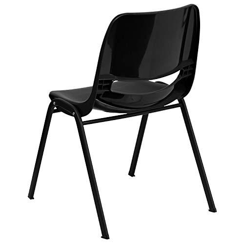 Flash Furniture Flash Furniture HERCULES Series 880 lb. Capacity Black Ergonomic Shell Stack Chair with Black Frame