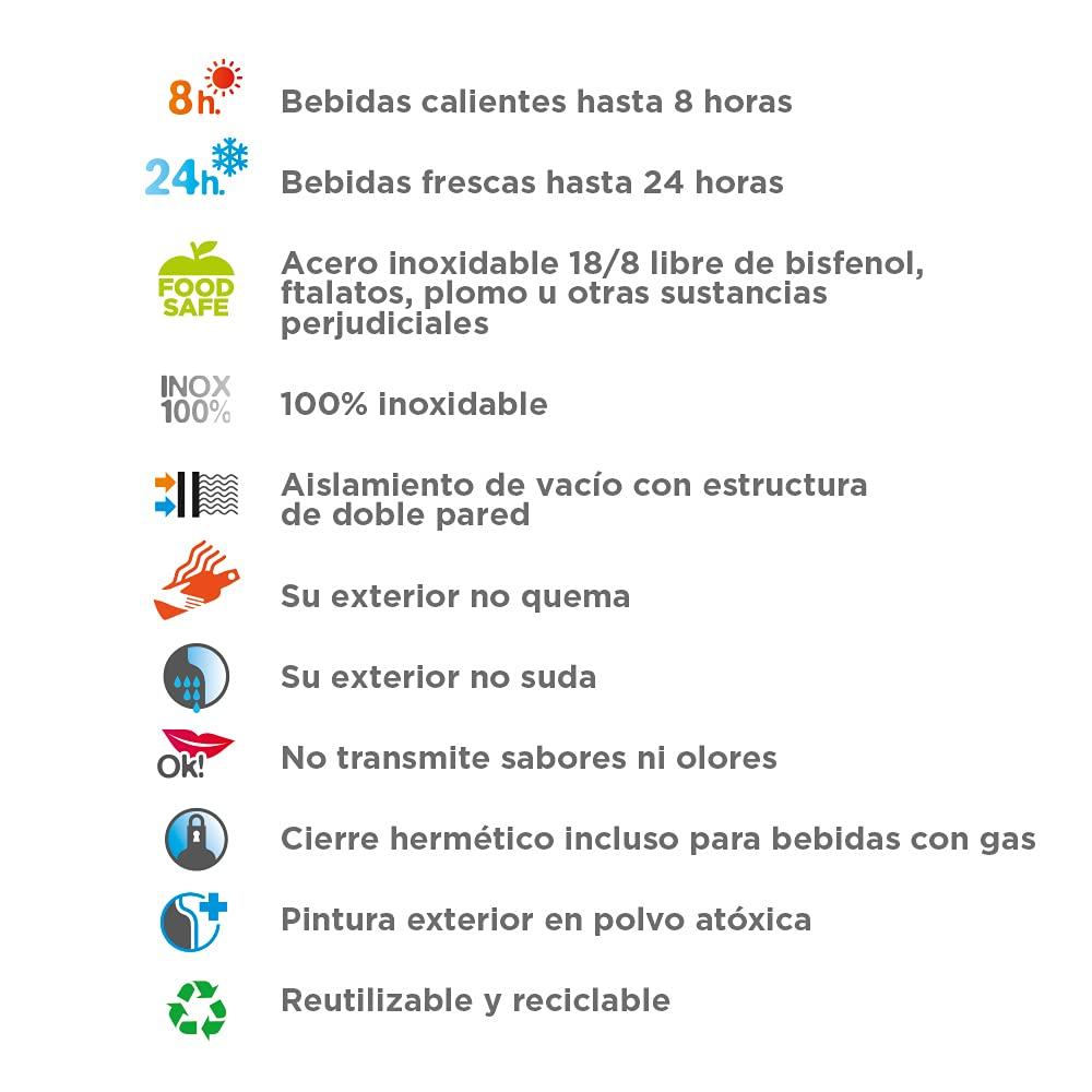 Laken Laken Classic Stainless Steel Thermal Bottle 0.35L, 0.50L, 0.75L, 1L Thermos for Children and Adults, Ideal for Gym/Sports