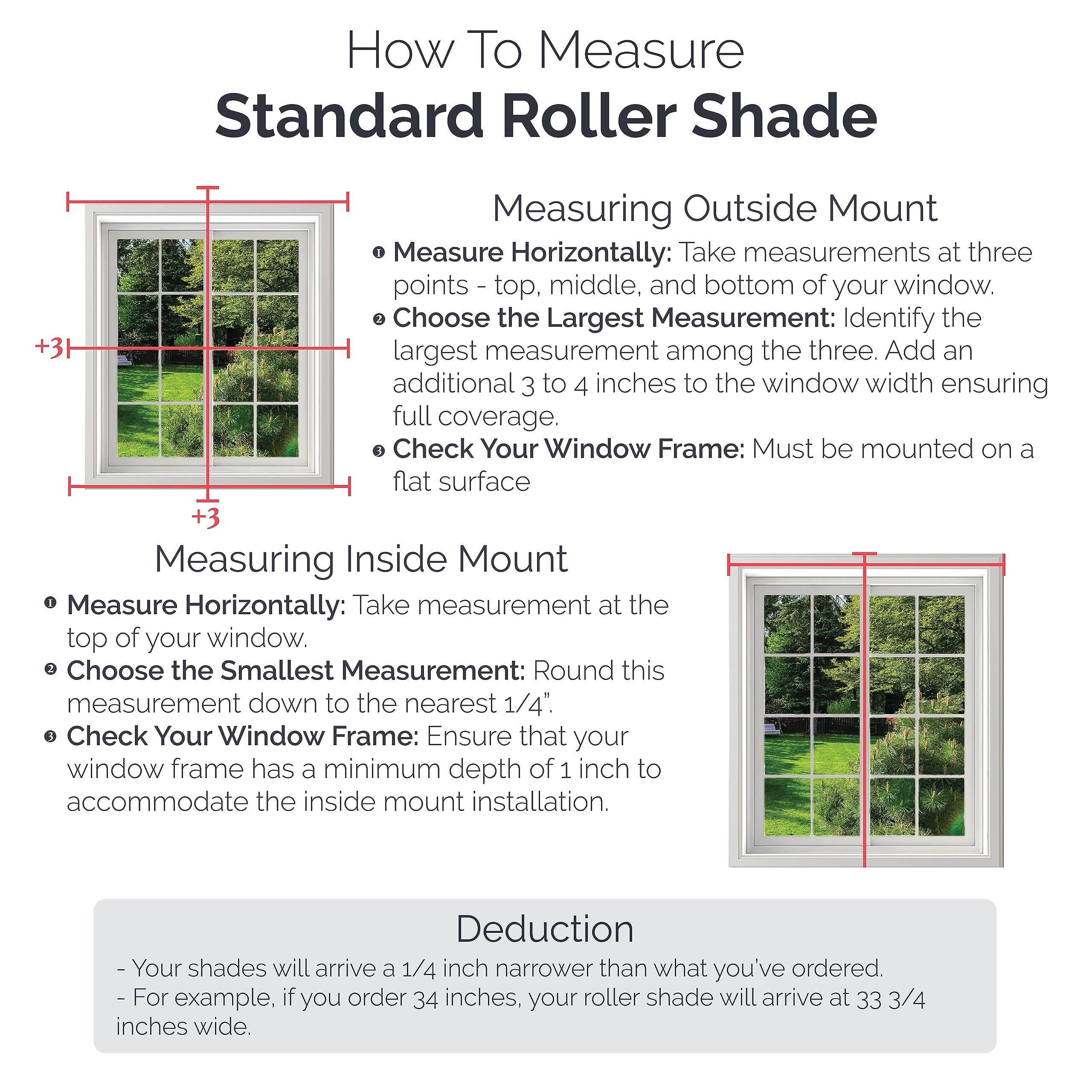 Linen AVENUE Linen Avenue Cordless 1% Solar Screen Standard Roller Shade, Shadow 56 W x 66 H (Arrives 1/4" Narrower)