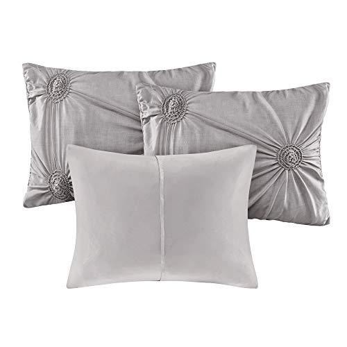 Madison Park Madison Park Daybed Cover Set-Trendy Design All Season Luxury Bedding with Bedskirt, Matching Shams, Decorative Pillow, Medallion Tufted Dark Grey 75\"x39\" 6 Piece