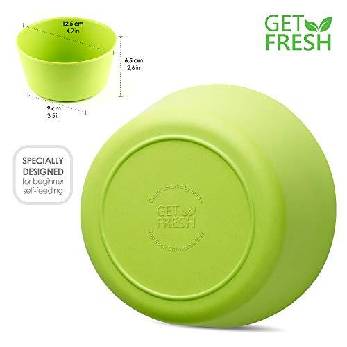 GET FRESH GET FRESH Bamboo Kids Snack Bowls, Set of 4 Bowls for Kids, Kids BPA Free bowls, Bamboo Dinnerware for Everyday Use, Kids Bamboo Bowls, Dishwasher Safe and Stackable