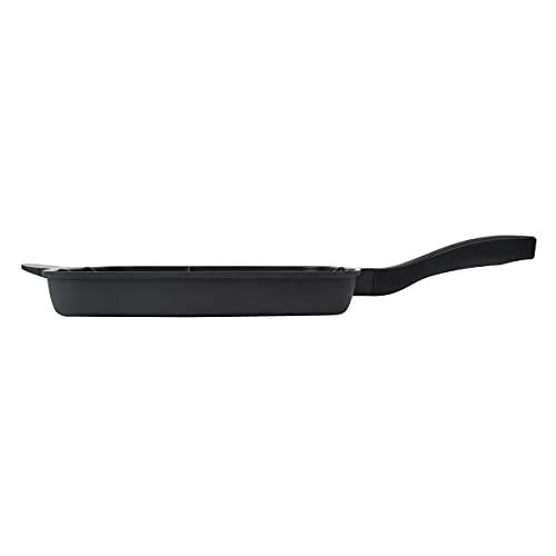 MASTERPAN Master Pan Non-Stick Divided Grill/Fry/Oven Meal Skillet, 15", Black