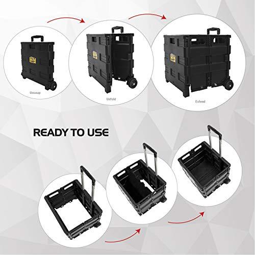 Olympia Tools Olympia Tools 85-010 Grand Pack-N-Roll Portable Tools Carrier with Telescopic Handle, 80 Lb. Load Capacity, Black