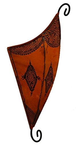 Henna Lamps & Sconces Henna Lamps & Sconces Moroccan Handmade Goat Leather Sconce Henna Tattoo Shade Orange