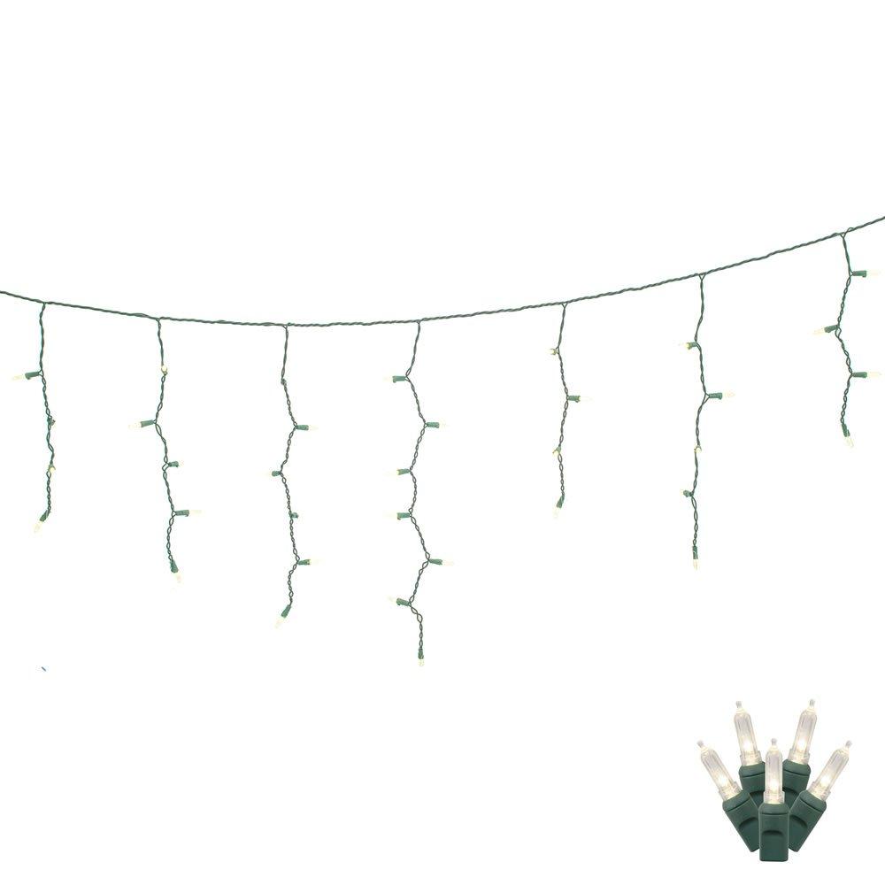 Vickerman Vickerman 70 Light M5 LED Icicle Light Set Warm White on Green Wire