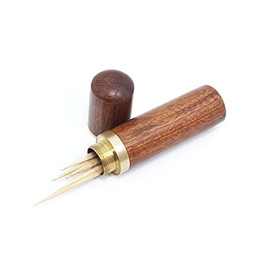 Vecent Zittop Portable Wood Toothpick Holder Mini Toothpick box Pocket Toothpick Holder (Light Brown)