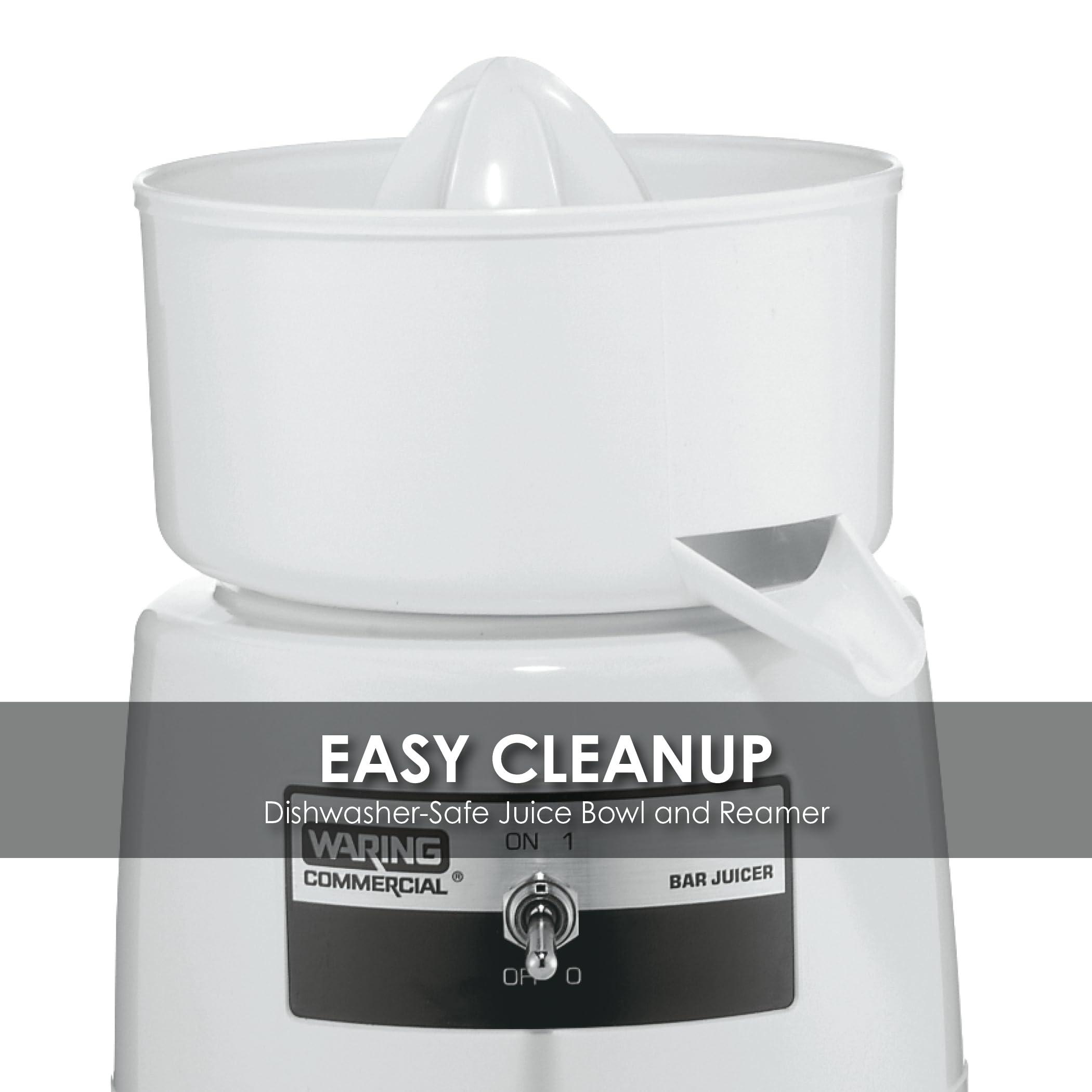 Waring Waring Commercial BJ120C Compact Citrus Juicer, 120V, 5-15 Phase Plug,White, 34 Ounce