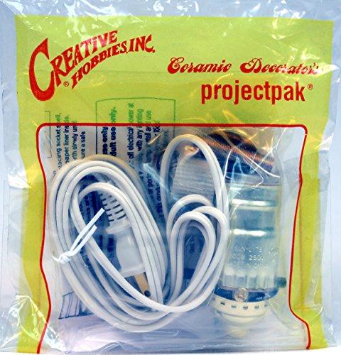 Creative Hobbies Creative Hobbies Pack of 10 Lamp Kits - Make A Lamp Wiring Kits for Wine, Oil, Liquor Bottle Lamp Conversion or Lamp Restoration DIY Repair, Unique Side Exit Socket Cap No Drilling Required