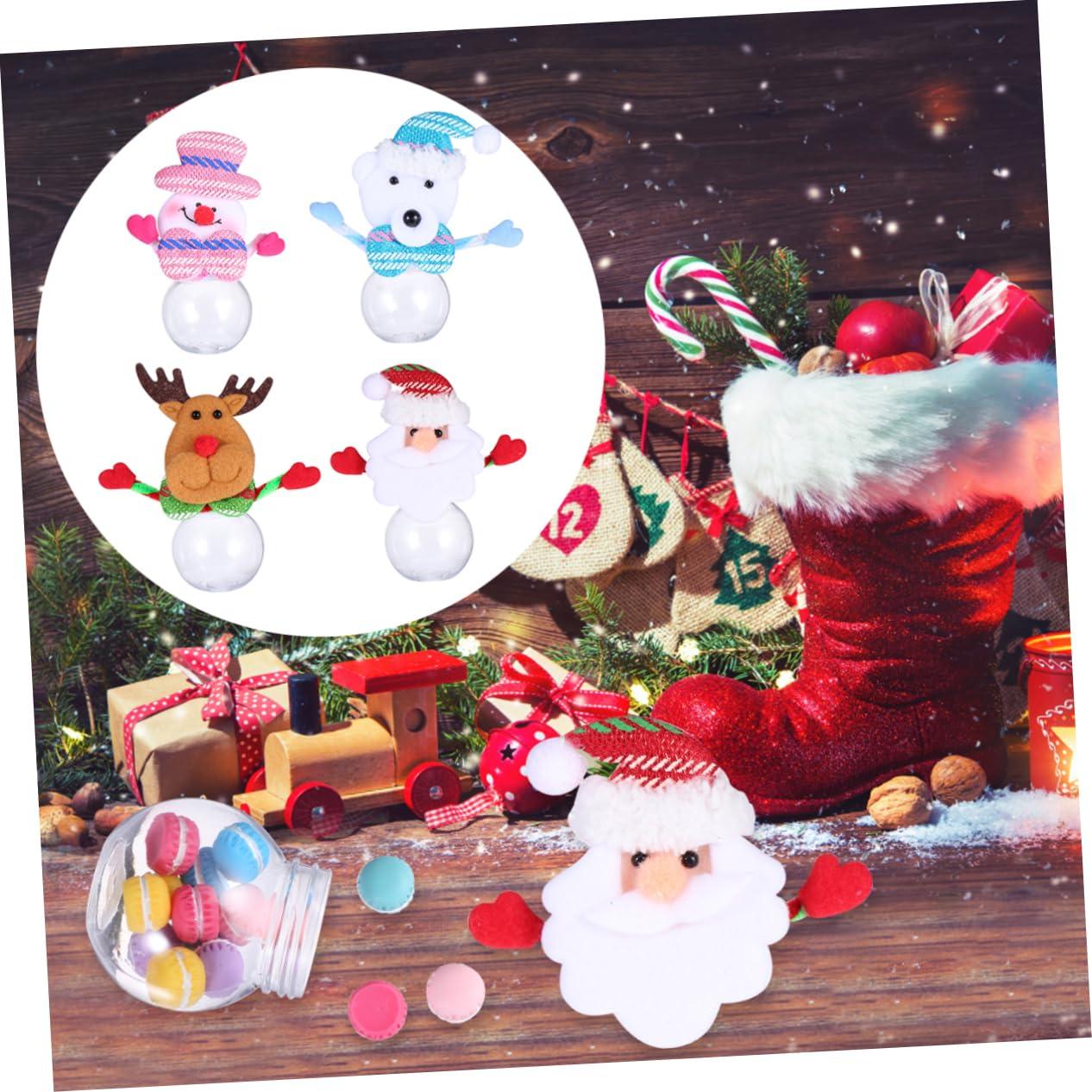 NAMOARLY NAMOARLY 4pcs Box Mini Candy Jar Christmas Lights Tins Snowman Candy Storage Christmas Storage Inflatable Christmas Tree Bag Christmas Treat Storage Canister Xmas Candy Jar Red Plastic