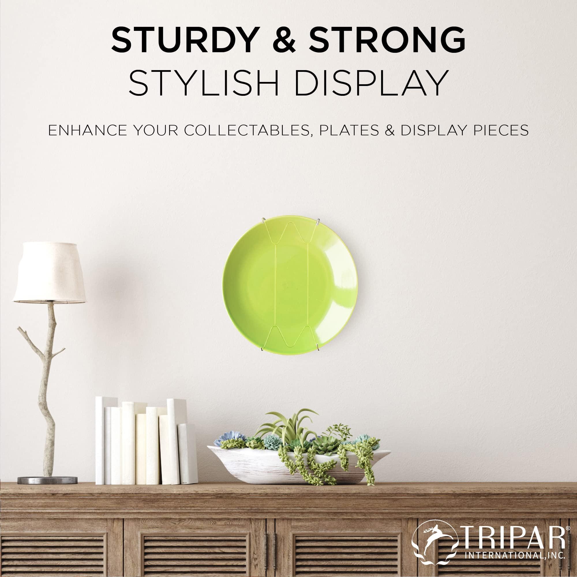 TRIPAR Tripar Wall Plate Hanger, Brass Wire (15-30 Inch), Durable, Flexible Coils Conform to Most Plates, Holds Up to 5lbs on Wall