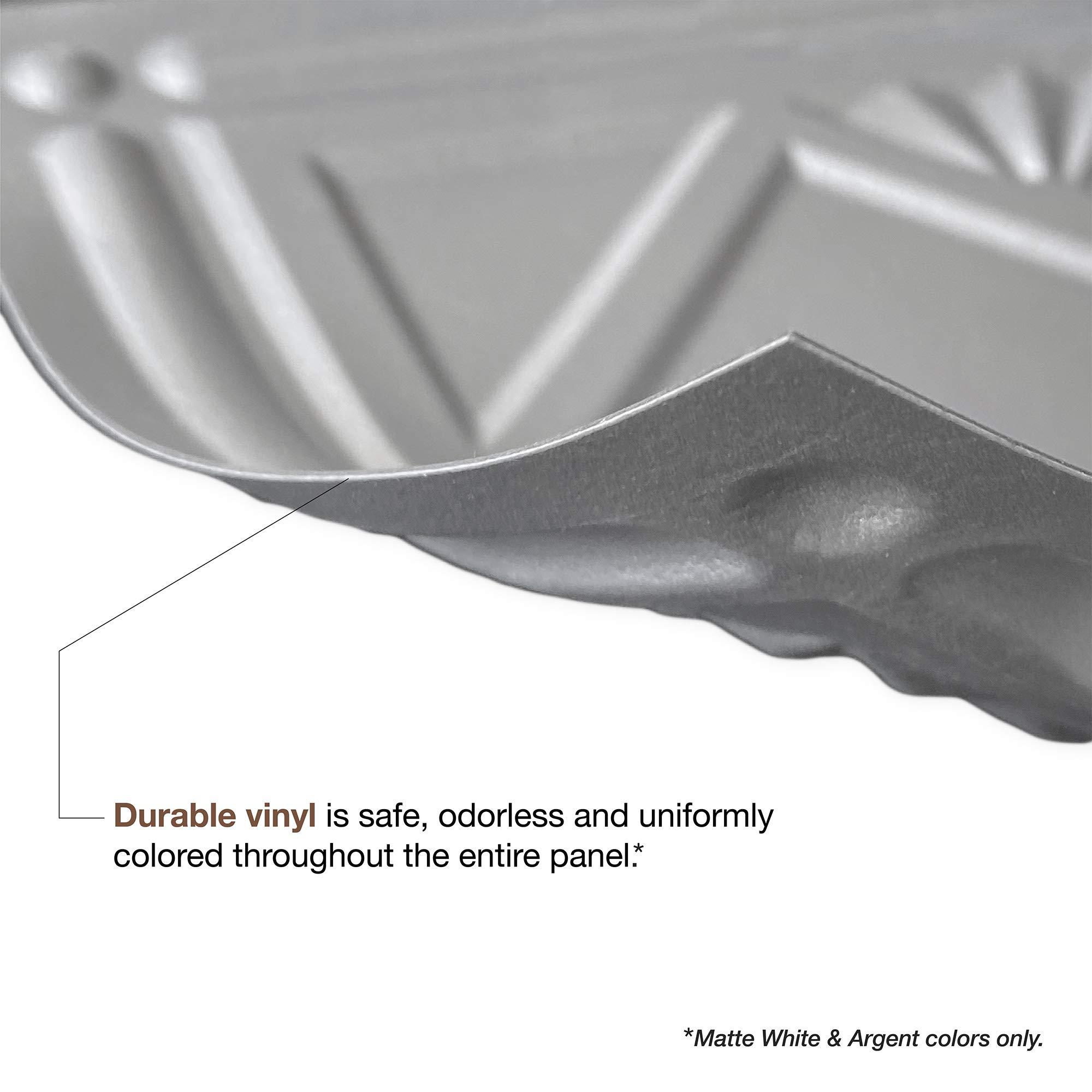 FASDE FASDE Dome Decorative Vinyl 2ft x 2ft Lay in Ceiling Panel in Argent Silver (5 Pack)