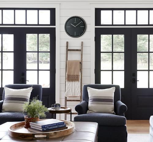 SEIKO SEIKO Felix Non Ticking Wall Clock, Black, 13 Inch