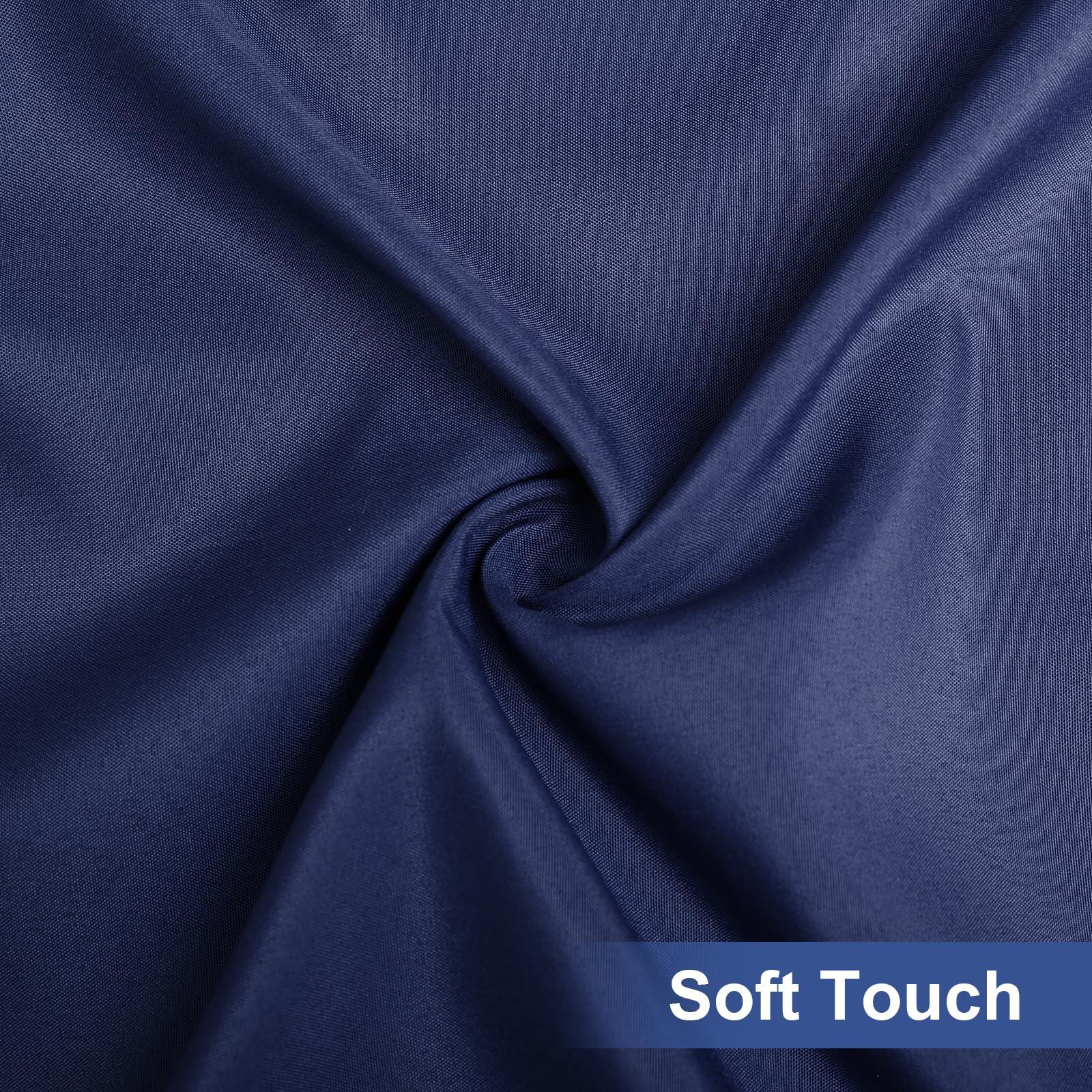 homing homing Rectangle Table Cloth Cover, Waterproof Polyester Elastic Fitted Tablecloth, Fits for 8 Foot Folding Tables, Washable Table Protector for Picnic, Camping, Outdoor (Navy Blue, 30\" x 96\")