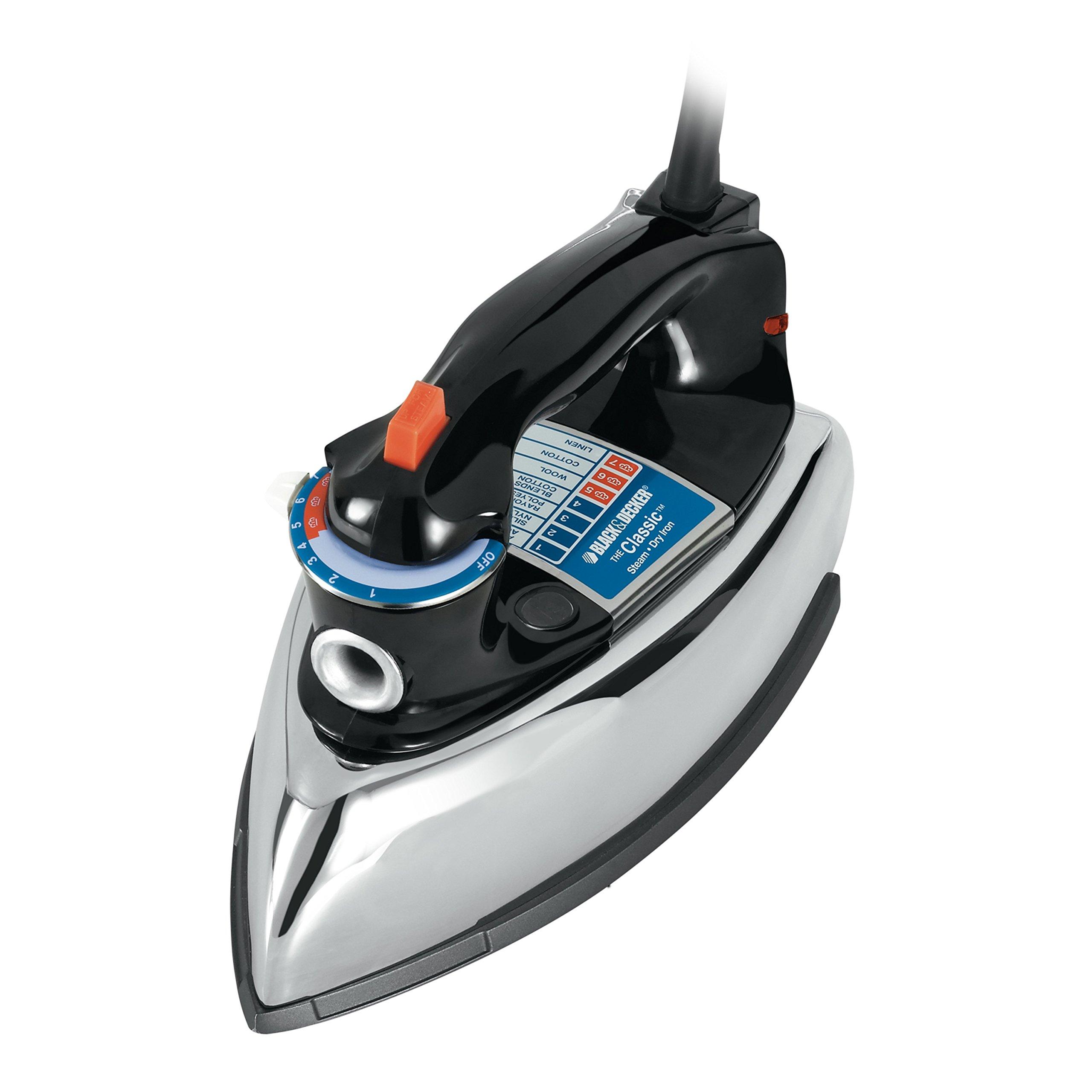 BLACK+DECKER BLACK+DECKER Classic Iron with Aluminum Soleplate, F67E-T