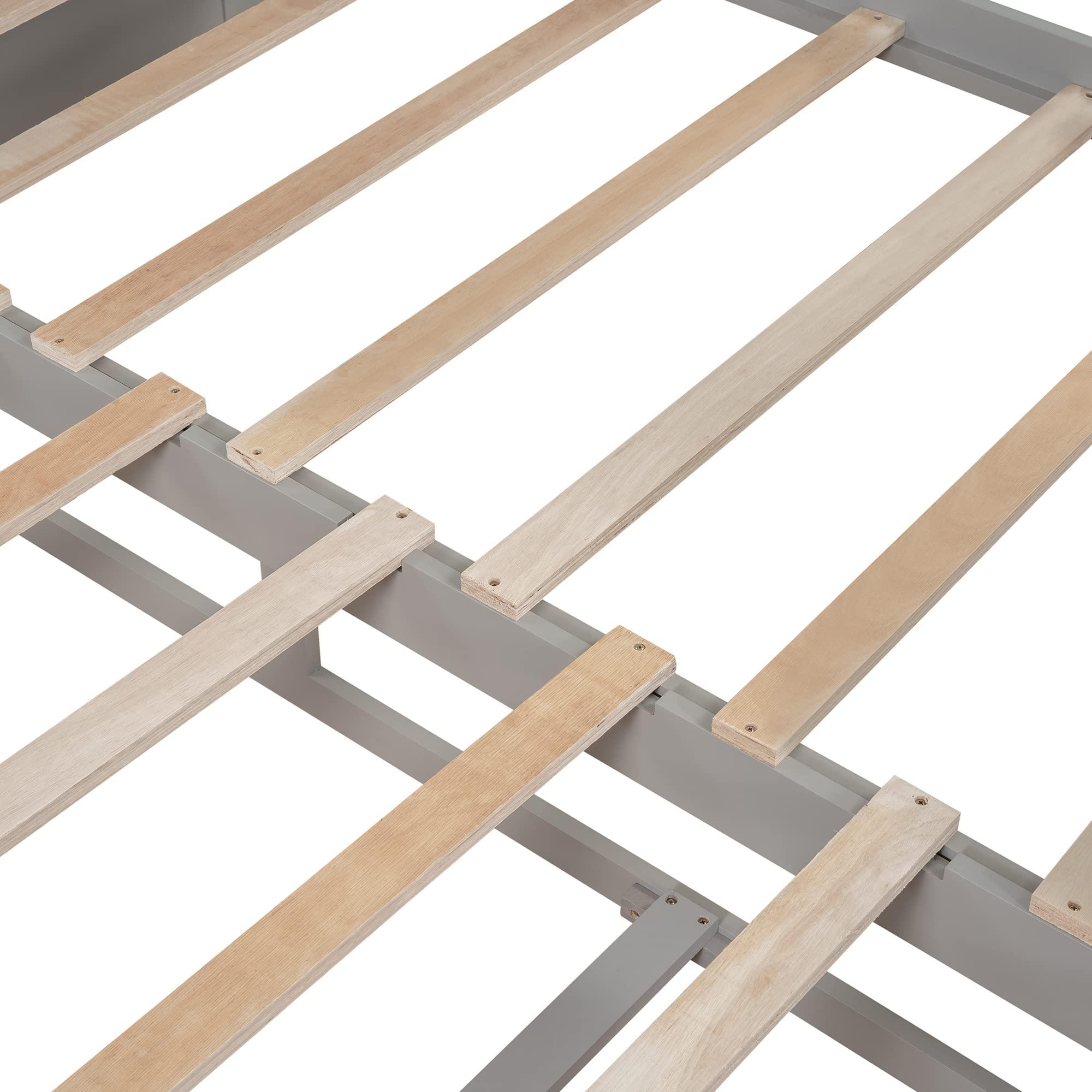 Harper & Bright Designs Harper & Bright Designs Twin Daybed with Trundle Bed, Extendable Daybed Twin to King with Two Storage Drawers,Wooden Sofa Bed Frame for Living Room,Bedroom,Guest Room,Grey