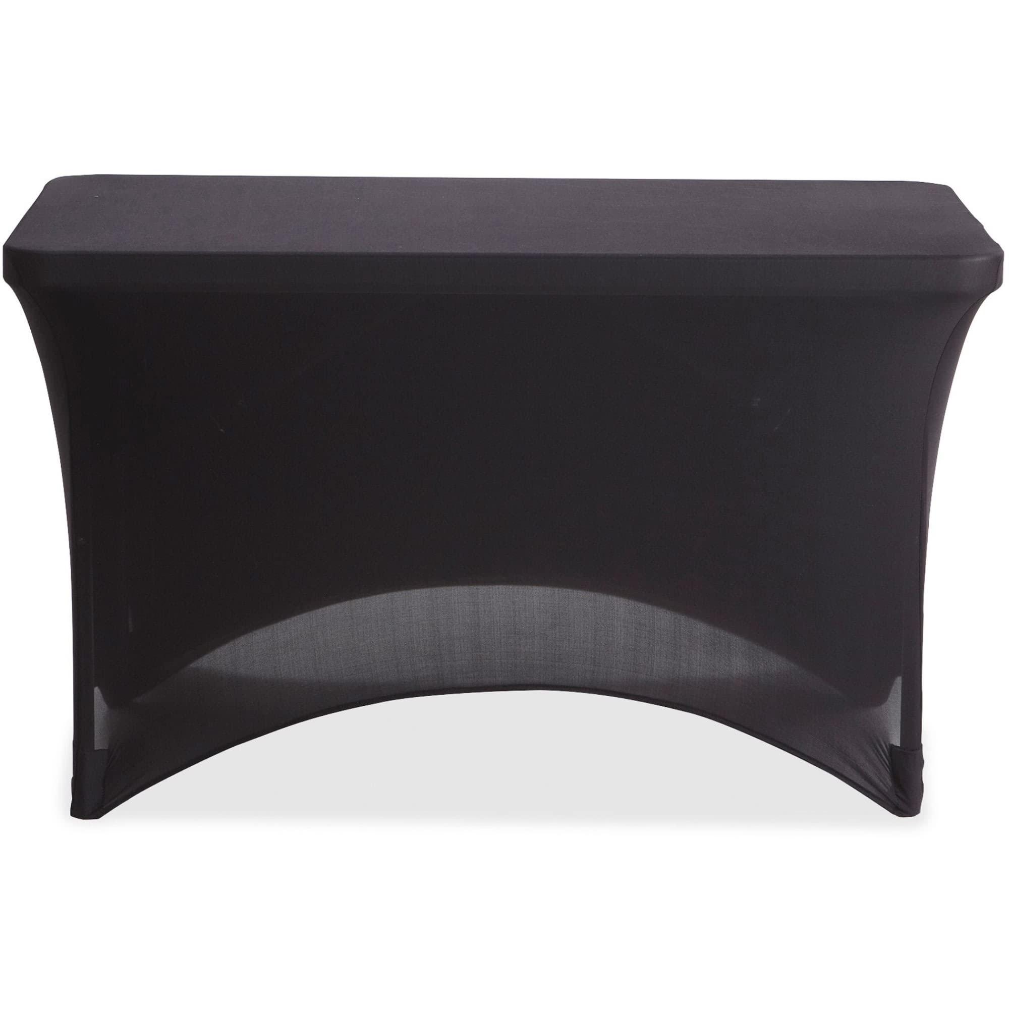 Iceberg Iceberg iGear Stretch Fabric Table Cover, Fits 4\' Table, Polyester/Spandex, Black, 24\" W x 48\" L