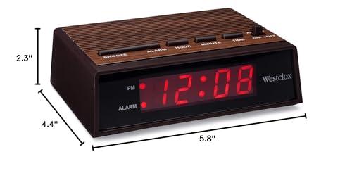 Westclox Westclox Retro Wood Style Easy To Read Super Bright Small Night Table Ascending Alarm Clock 22690.