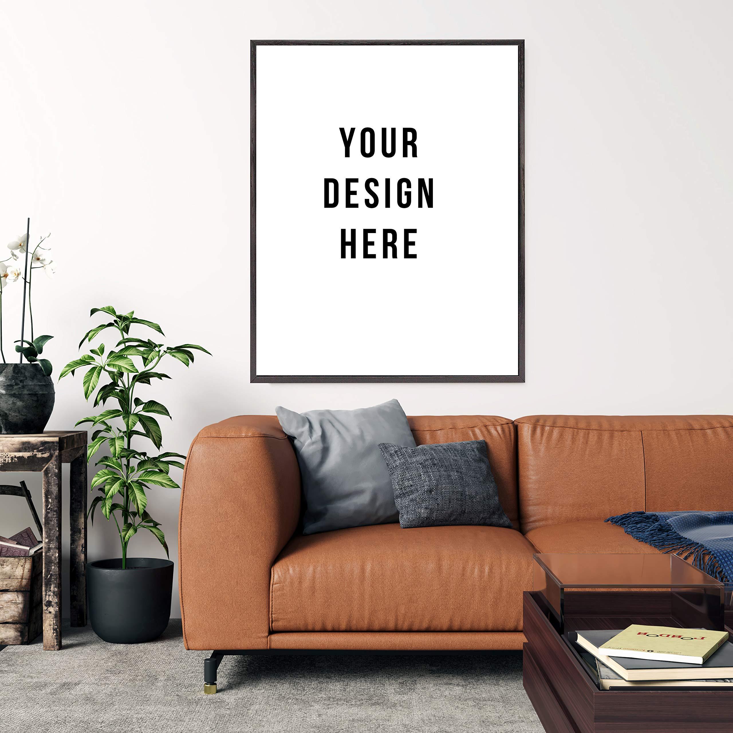 Sunwes Sunwes Floating Canvas Frame Floater Frames Wood-Look Art Frames with 1.25\" Deep Floater Frame for Canvas Wall Art Portrait Landscape Living Room Bedroom Kitchen Decor