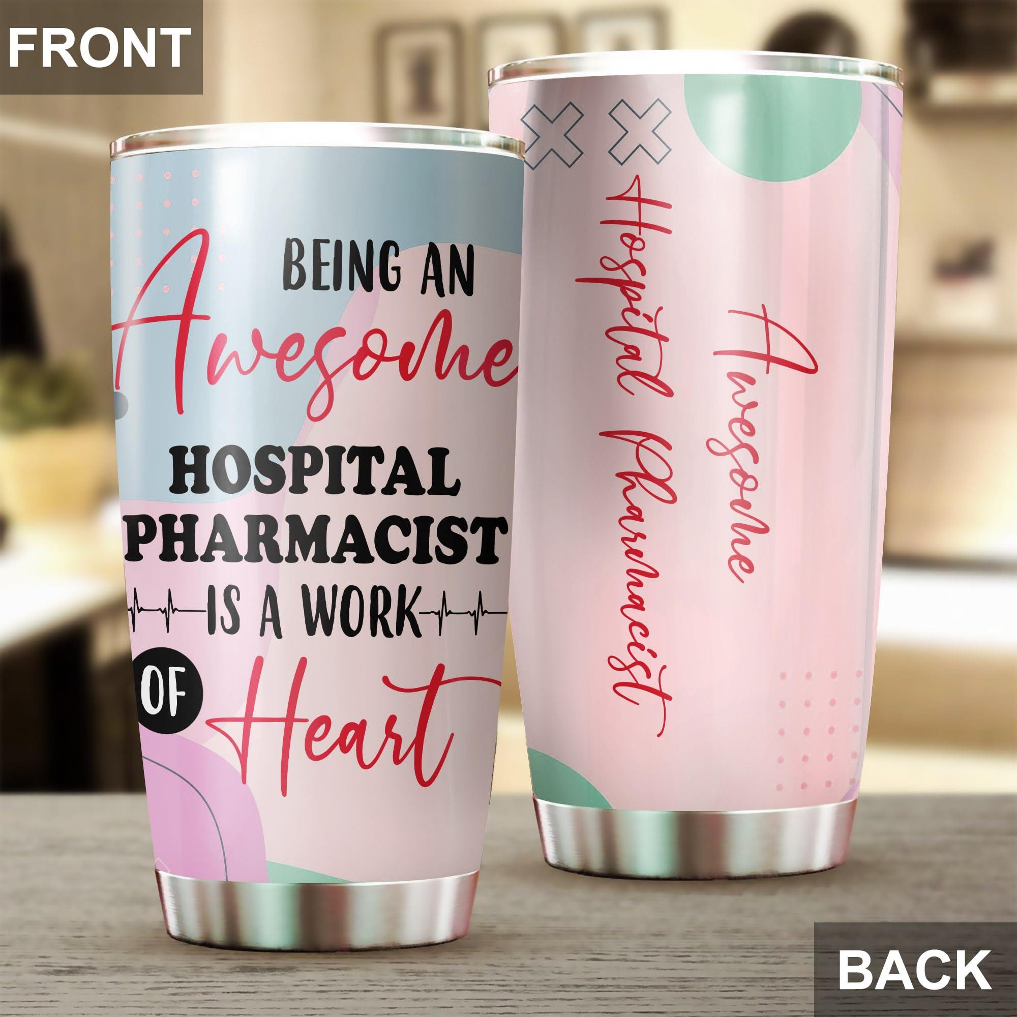MEDROC MEDROC Awesome Hospital Pharmacist Tumbler Stainless Steel 20oz, Funny Hospital Pharmacist Gifts Bulk For Birthday Christmas, Office Gifts For Men Women Work Friend Coworker Driking Coffee Cup