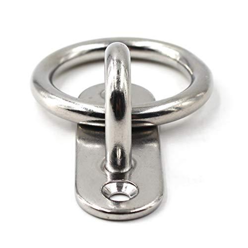 SeeRaphee Ceiling Wall Mount Hook Heavy Duty Anchor with Ring 5mm 3/16\" 304 Stainless Steel Great for Yoga Swings Hammocks/Boat Rigging/Marine Deck Hardware/Suspension Training Straps