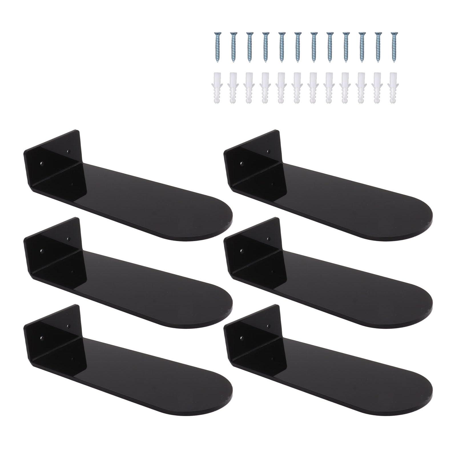 Zoeyilan 6 Pack Floating Shoe Display Shelves, 7.9in Length Acrylic Shoe Display, Floating Shoe Shelves, Floating Sneaker Shelves, Floating Shoe Shelves for Footwear Collection (Black)