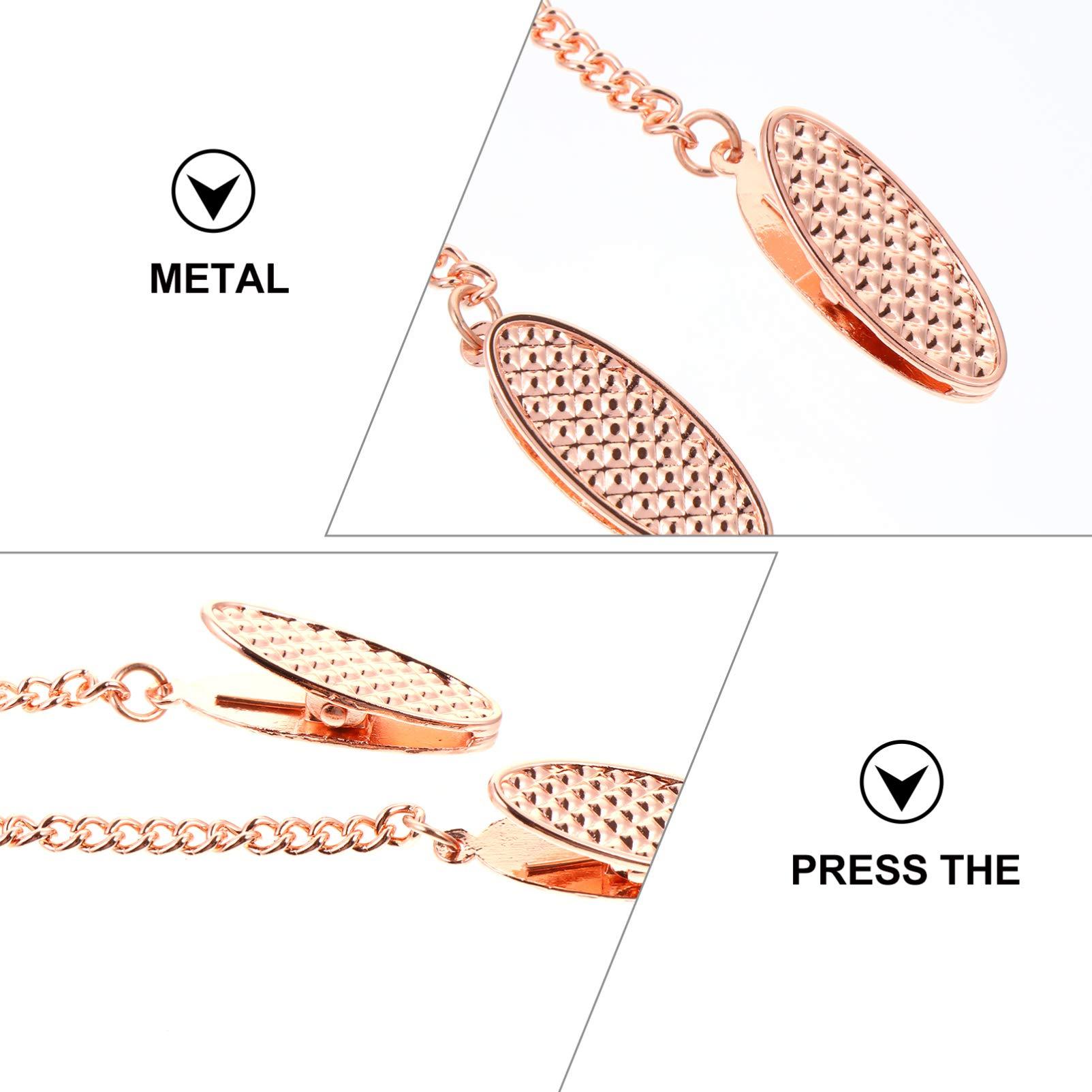 VAKUUM VAKUUM Serviette Neck Chain 5pcs Napkin Clips Bib Holder Clips Metal Towel Apron Bib Chain Clips for Adult and Elderly Dinner Supplies Dental Bib Clips