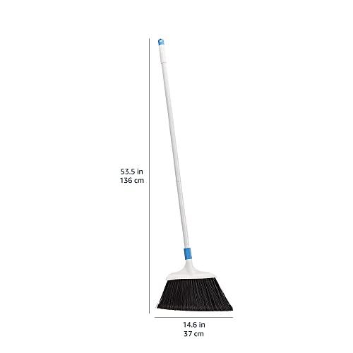 Amazon Basics Amazon Basics Heavy-Duty Broom, Blue and White