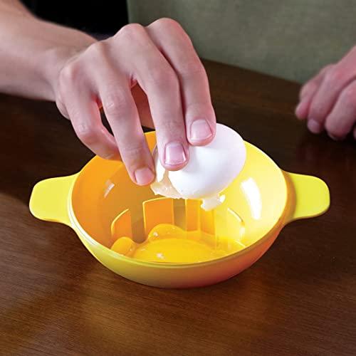 IncrediEgg Microwave Egg Cooker Poacher Scramble Omelet Eggwich Maker with Silicone Handles Yolk Separator and Shell Cracker