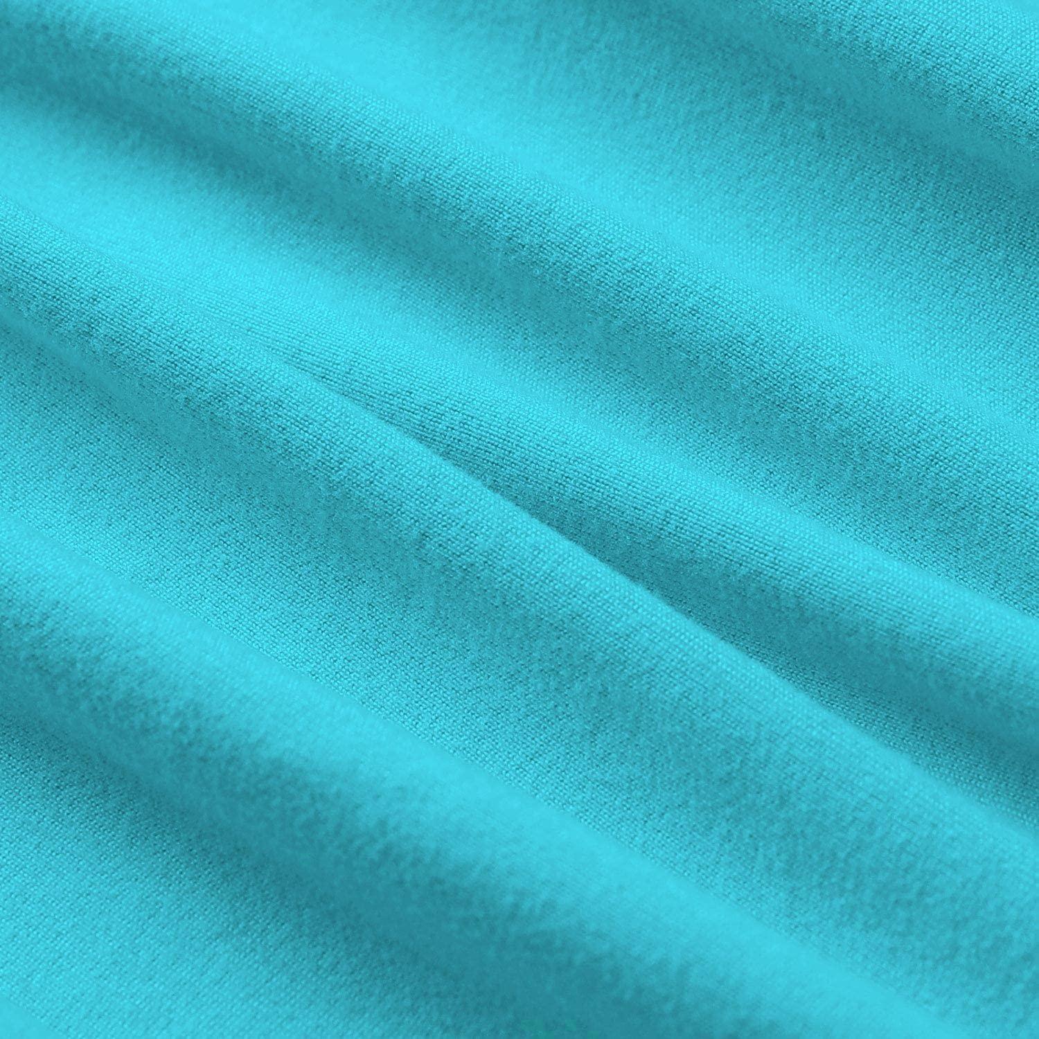 Kings Loft StretchWrap Box Spring Cover - 100% Egyptian Cotton, 1000 Thread Count, Wrap Around 4 Sides Bed Skirt for Hotel & Home, Fits Box Springs up to 28 Inch - King, Turquoise Blue