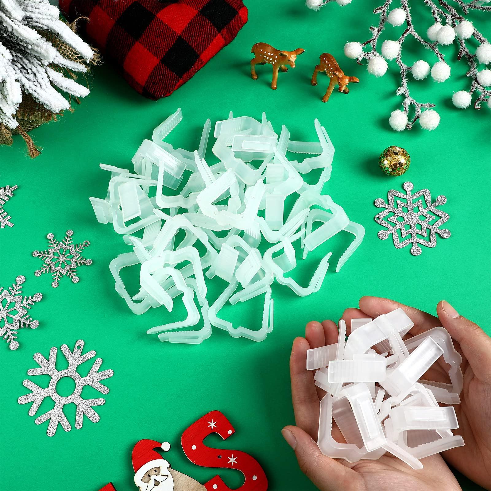 Marsui Marsui 500 Pcs Christmas Light Clips Outdoor Roof Hooks 1 5/8 Inch Fascia Boards Hanger Plastic Holiday Light Clip for Xmas Outside Decoration Roof Gutter Fence Eave (White)