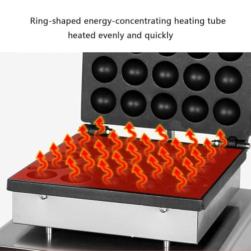 DAZULI Mini Dutch Pancake Baker Maker Commercial Electric Dorayaki Maker Muffin Making Machine Non-stick Waffle Pancake Maker for Restaurant Bakery Leisure Snack Bar,50hole