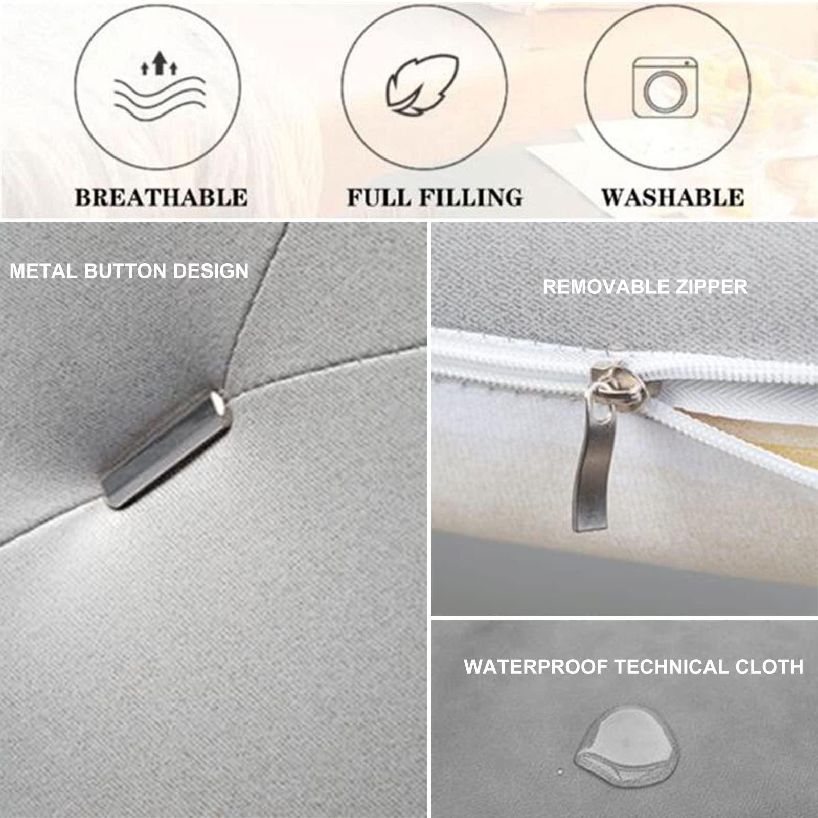 ZZYY Bed Headboard Queen Size Tufted Button Upholstered Headboard Modern Wipeable Technical Cloth Full Size Headboards for Home Bedroom - Back Tape Installation,Deep grey,59"/150cm(Queen)