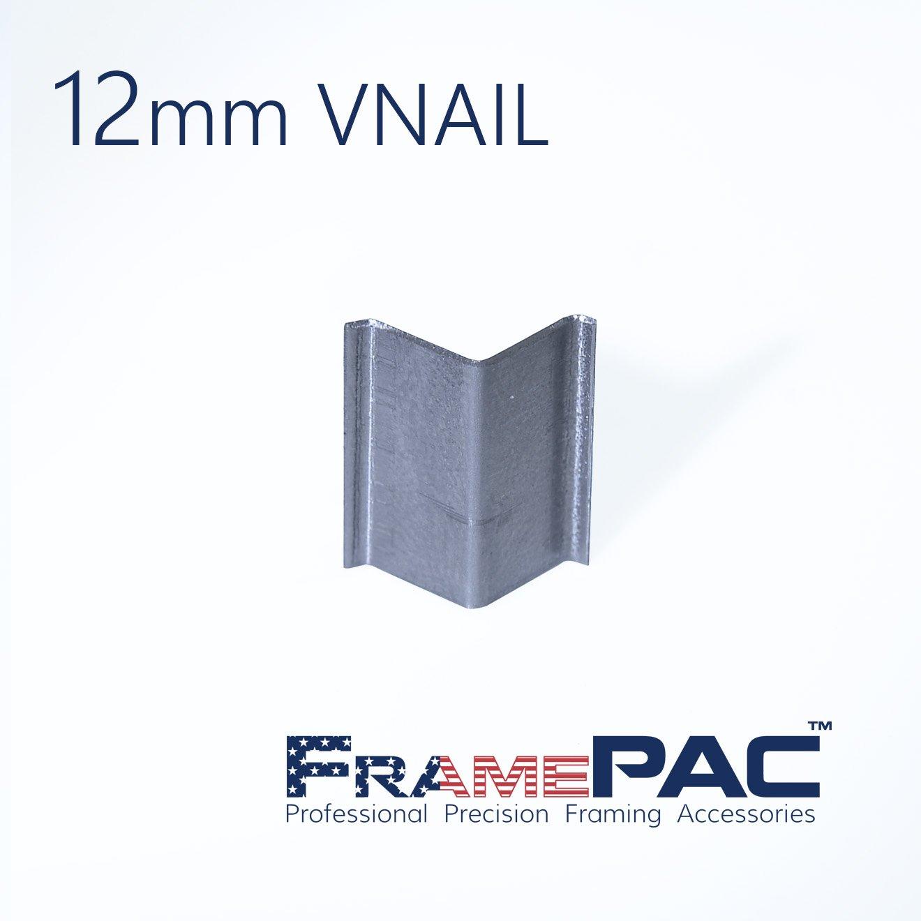 FramePac FramePac V Nails for Picture Frames Hardwood (AMP) 12mm (1/2 Inch) [3000 V-Nail Pack, Stacked] - (for use in Automatic V Nailer for Picture Framing, Automatic V Nailer for Picture Frames)