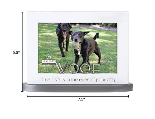 Malden Malden International Designs 4 x 6 inch Woof Picture Frame True love is in the eyes of your dog White Quality MDF Wood