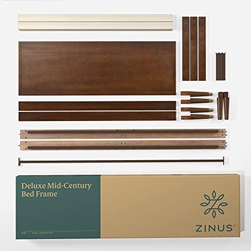 Zinus ZINUS Raymond Wood Platform Bed Frame with Adjustable Wood Headboard, Solid Wood Foundation, Wood Slat Support, No Box Spring Needed, Easy Assembly, King, Brown