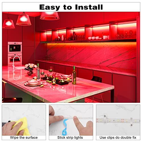 iNextStation iNextStation 12V LED Light Strip IP65 Waterproof Red LED Strip Lights 16.4ft/5m Cuttable 300 SMD 2835 LED Tape Flexible Led Lights for Bedroom Outdoor Indoor Decor (Power Adapter not Included)