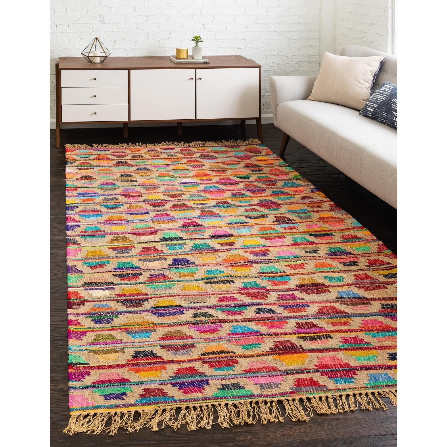 Overstock Overstock Contemporary Octiane Collection Area Rug 9'x12' - Multi-Beige