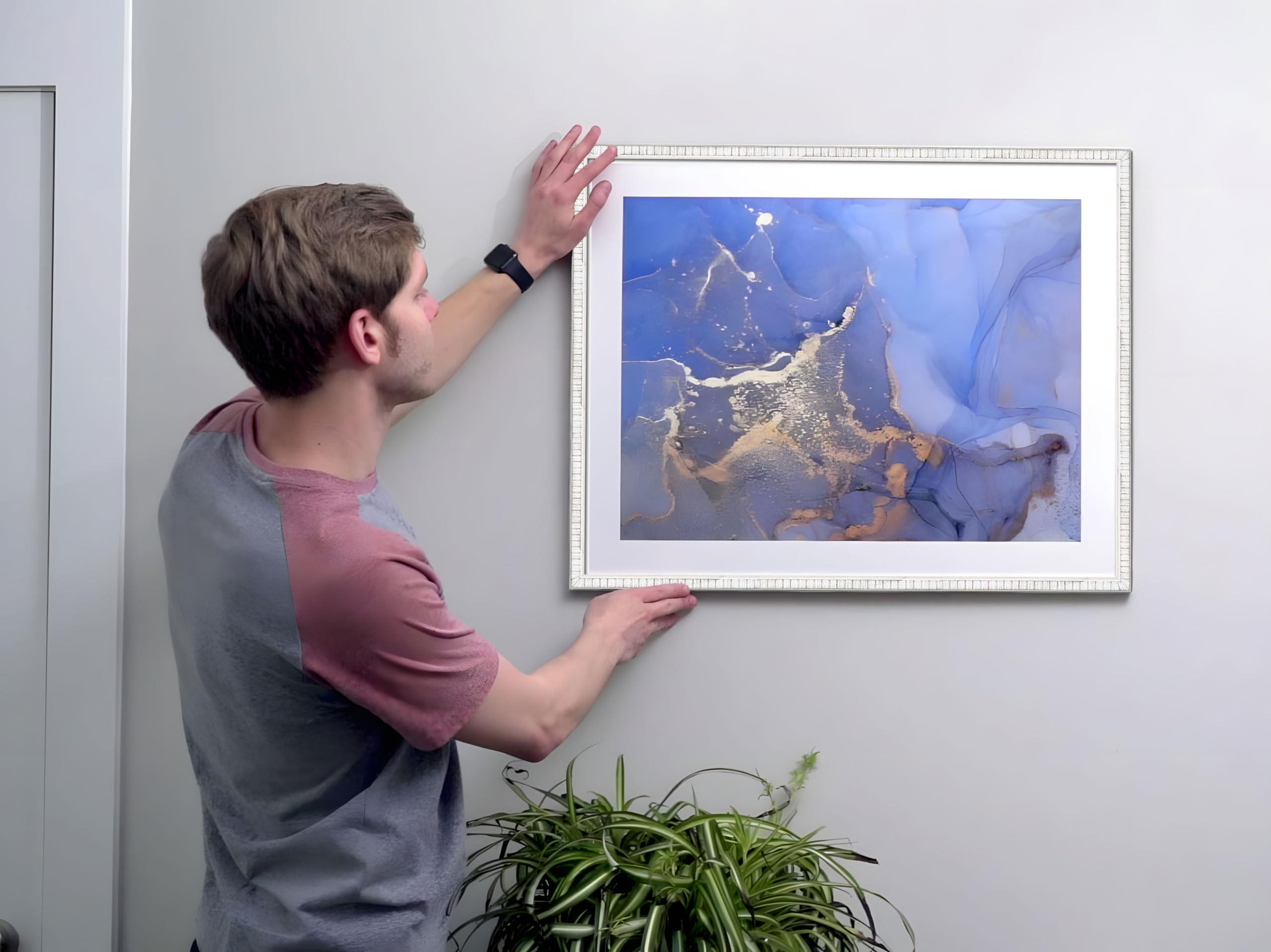 CountryArtHouse CountryArtHouse 42x32 Frame White Scuffed Rustic Solid Wood Picture Frame | 0.75 Inch Moulding Width| Includes UV Acrylic Plexiglass, Acid Free Foam Backing Board and Hanging Hardware