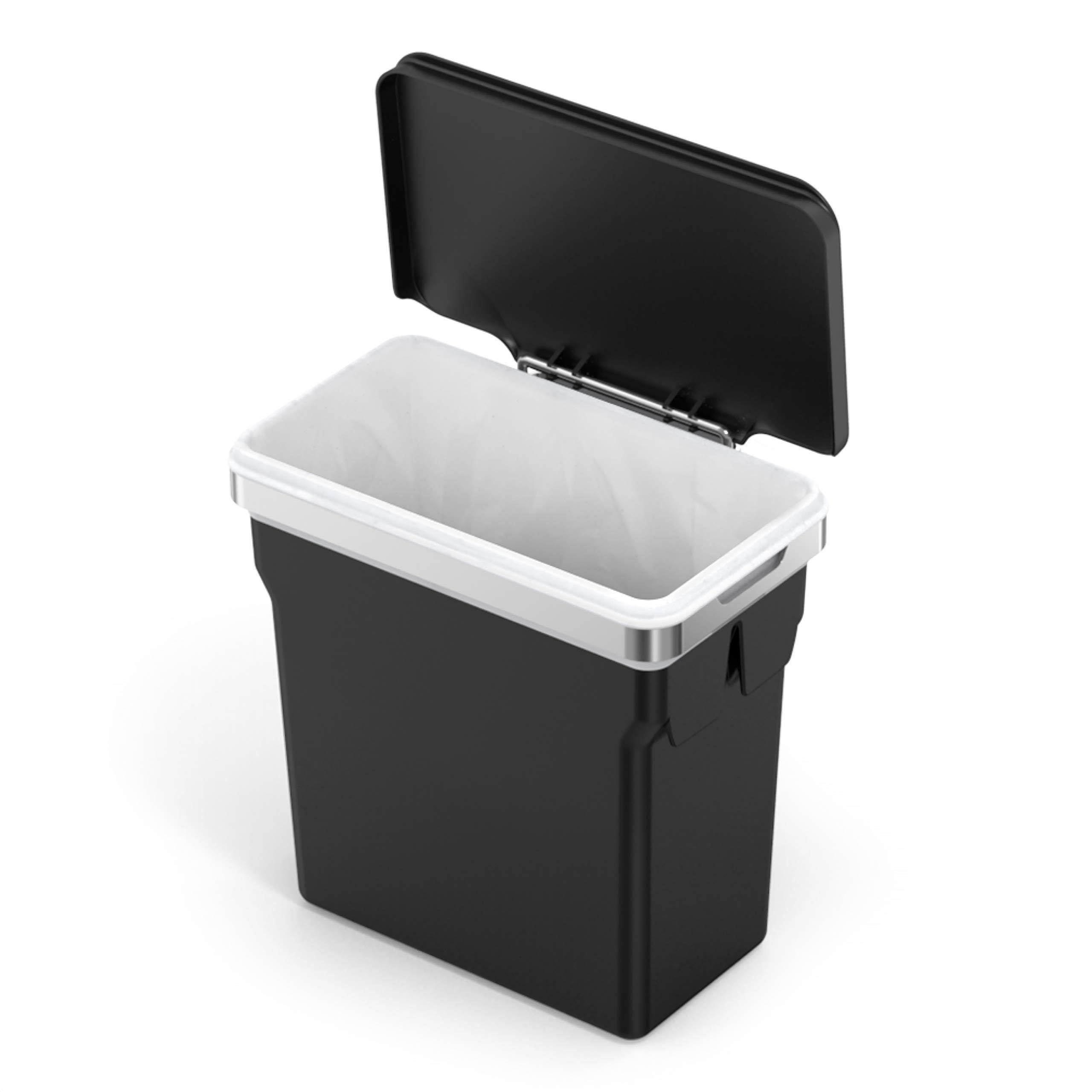 simplehuman simplehuman 10 Liter / 2.6 Gallon In-Cabinet Trash Can Heavy-Duty Steel Frame, Black