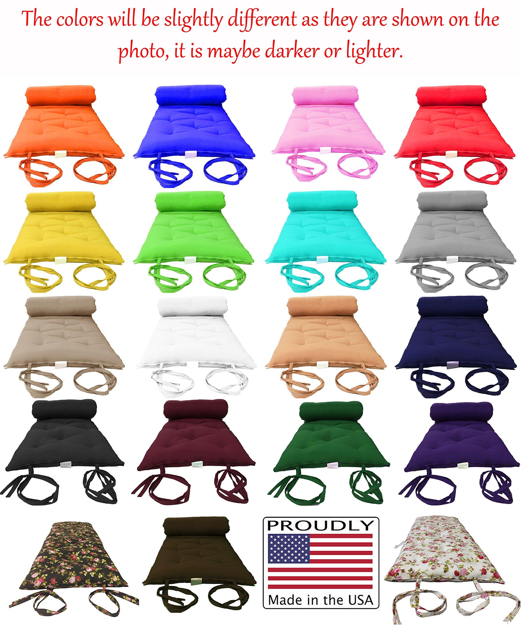 D&D Futon Furniture D&D Futon Furniture White Traditional Japanese Floor Futon Mattress 80 x 30 x 3, Shiki Futon Filled with Cotton, Foam, Polyester Fiber