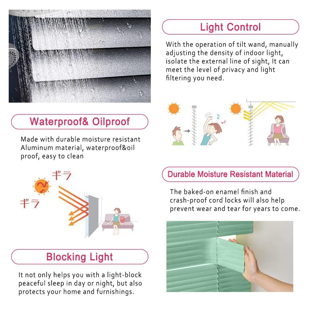 simty Simty Corded 1\" Aluminum Mini Blinds for Windows, Venetian Horizontal Blinds, Privacy Shades for Bedroom, Bathroom,Kitchen,Office, 54\" Wx 96\" H, Champagne