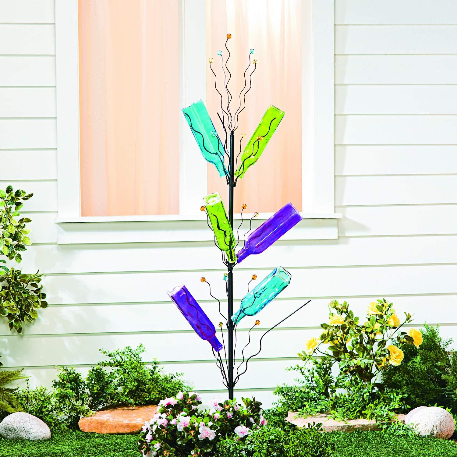 Fun Express Fun Express Bottle Tree, Stands Almost 4 Feet Tall - Metal with Plastic Tips - for Wine Bottle and Outdoor Yard Decorations